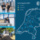 Drie afbeeldingen tonen een team dat aan apparatuur werkt, een technicus die componenten onderzoekt en een transformator die met een kraan wordt geïnstalleerd. Een kaart geeft 31 locaties in Nederland aan voor Electro Power Systems.